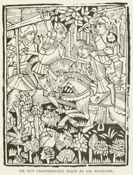 Sir Guy verraderlijk vermoord door Sir Murdure