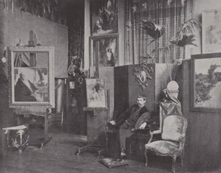 Franse schilder Pascal Dagnan-Bouveret in zijn studio