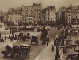 Le Pont-Neuf, naar het noorden (zwart-wit foto)