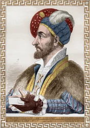 Charles III Hertog van Bourbon, bekend als de Connetable van Bourbon, gravure naar Gaignieres uit het boek 