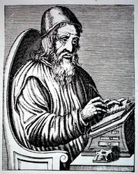 Portret van Trimethius, kopie van een Franse 18e-eeuwse gravure gereproduceerd in 