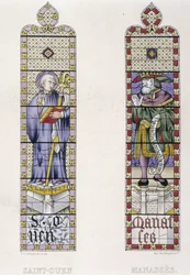 Glas-in-lood voorstellende St Ouen en Manassès, Kerk St Ouen de Rouen