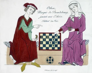 Othon, Markies van Brandenburg, schaakspelend - Duitsland 13e eeuw.