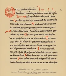 Pagina uit de Carmina Burana (kleur litho)