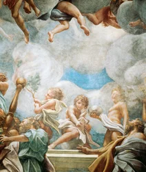 Ephebes en apostel, detail van Tenhemelopneming van de Maagd