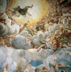Eva en Maria opstijgend, detail van Tenhemelopneming van Maria