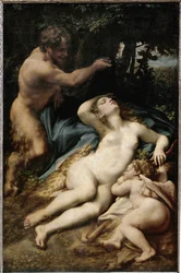 Jupiter en Antiope (of Venus met Cupido en een sater)