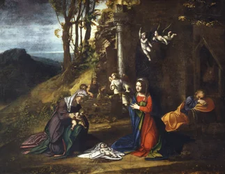 Geboorte van Jezus met St. Elisabeth en de jonge St. Johannes de Doper
