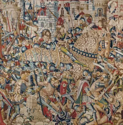 De Trojaanse Oorlog: De Verwoesting van Troje, ca. 1470 (tapisserie)