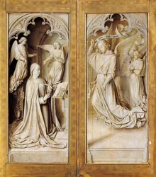 Annunciatie in grisaille, buitenvleugels van drieluik altaarstuk, ca. 1489-1502