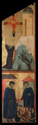 Diptiek van de Zalige Andrea Gallerani: St. Franciscus ontvangt de stigmata en de zalige Gallerani, interieur rechterpaneel, ca. 1270