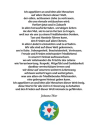 Vredesboodschap met de Ster van de Edele, Aandachtige Liefde voor alle Mensen van deze Wereld