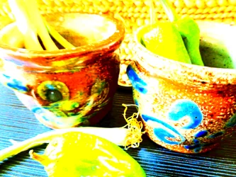 Zoute keramische potten Keuken