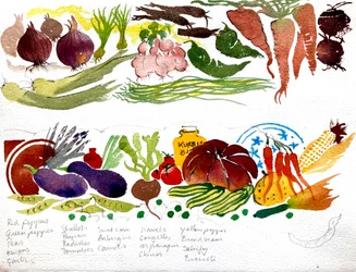 Een keukendoek, aquarel 40x60 2007