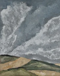 Wolken boven graanvelden