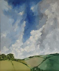 Landschap heuvels en wolken