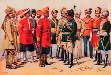 Een groep Indiase soldaten, 1913