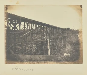 Militaire spoorbrug over Potomac Creek, op de Fredericksburg Railroad