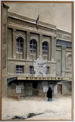 Uitzicht op het Theatre des Funambules op de boulevard du Crime