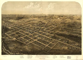 Vogelvluchtperspectief van de stad Coldwater, Branch Co, Michigan. LOC 73693425