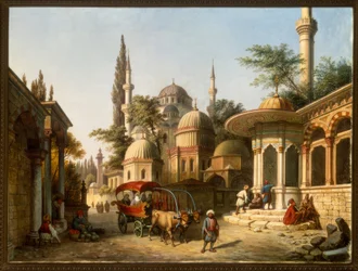 Gezicht op een moskee in Istanbul