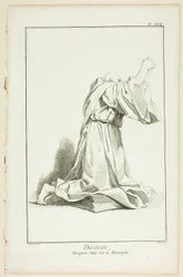 Ontwerp: Draperie gerangschikt op een model, uit Encyclopédie