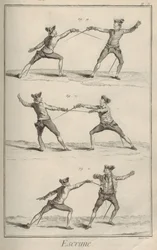 Schermen. Uit Encyclopédie door Denis Diderot en Jean Le Rond d