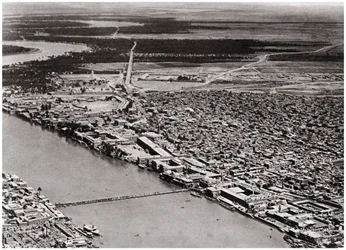 Bagdad vanuit een vliegtuig, Irak, 1925