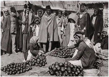 Fruitmarkt in Bagdad, Irak, 1925