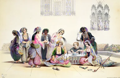 Interieur van een harem in Caïro