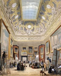 Studiedag in het Louvre, circa 1850