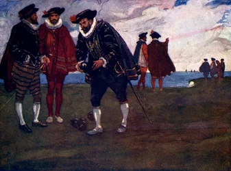Er is tijd om het spel af te maken en de Spanjaarden ook te verslaan, zei Drake, 1588, 1905