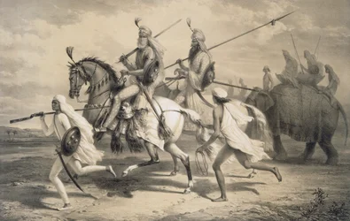 Sikh Hoofdmannen op Jacht, 1858