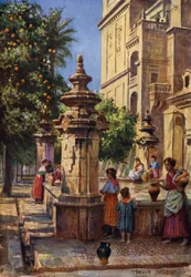 Cordoba, fontein in de Patio de los Naranjos