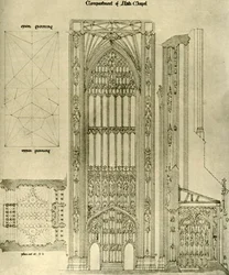 Architecturale tekening: compartiment van Anti Chapel, 1833-1834, 1906
