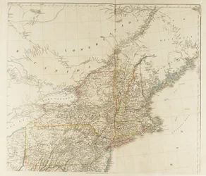 Een kaart van de Verenigde Staten van Noord-Amerika