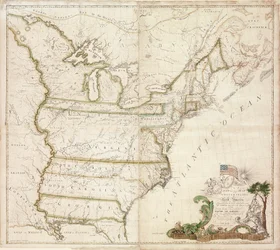 De eerste nationale kaart van Amerika, 1784
