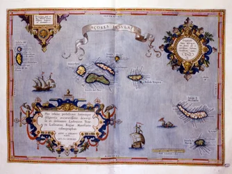 De Azoren, volgens de atlas van Ortelius