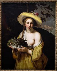 Bergere met een schotel druiven