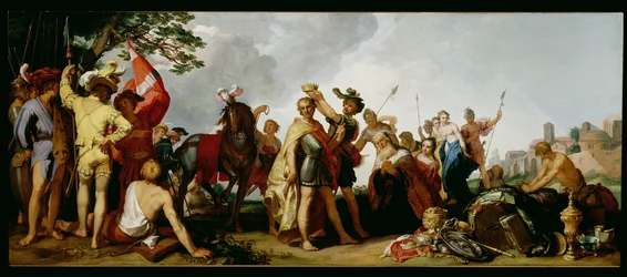 De kroning van Alexander de Grote (356-323 v.Chr.)