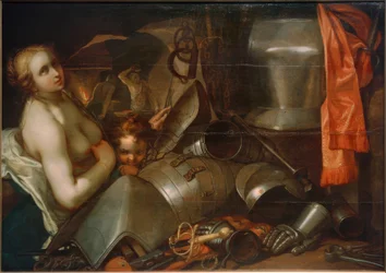 Venus en Amor in de smidse van Vulcanus
