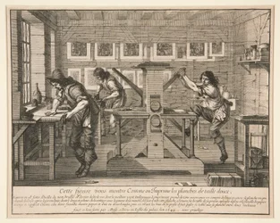 De drukkers in hun werkplaats, uit de serie Kunstenaars in hun studio