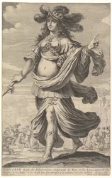 Zenobia, een illustratie uit Pierre Le Moynes La Gallerie des femmes fortes, ca. 1647