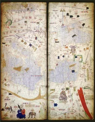 Catalaanse atlas, blad 7 en 8, 1375