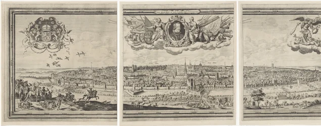 Gezicht op Brussel, bestaande uit drie delen Bruxella nobilissima Brabantiae civitas ano 1640