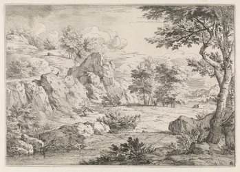 Heuvellandschap met vijver