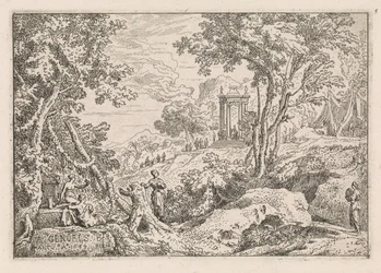 Landschap met tempel