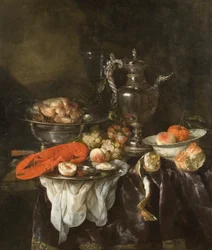 Stilleven met een Kreeft, Fruit, Zilver en Chinees Aardewerk, ca. 1660