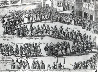 Processie voor het huwelijk van Frederik V, keurvorst van de Palts en prinses Elizabeth, c.1613