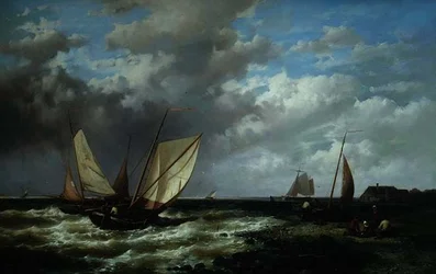 Kustlandschappen met vissersvaartuigen